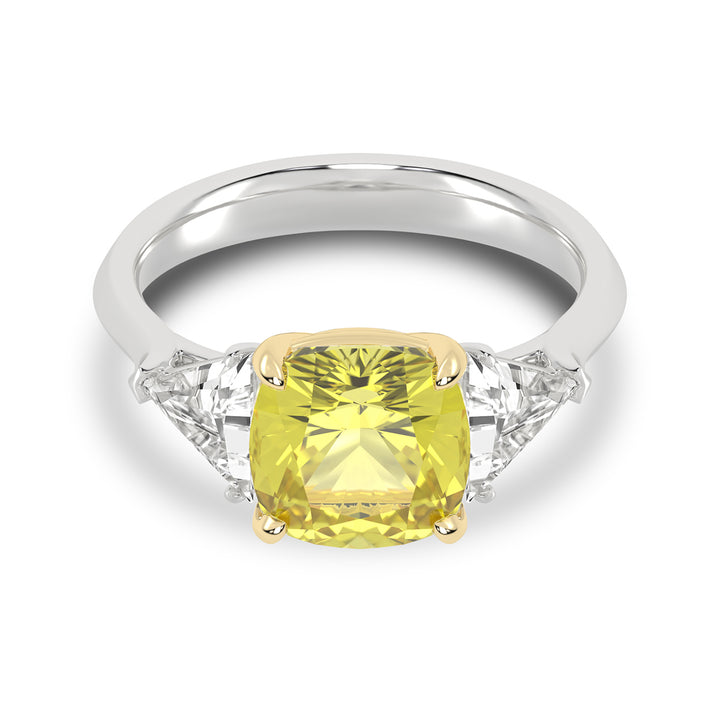 Certified 14K White Gold 4.16CT Lab Diamond Ring