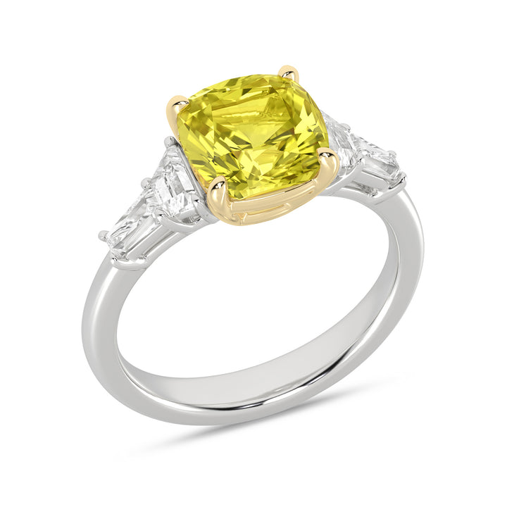 Brilliant 14K White Gold 4CT Lab Diamond Engagement Ring