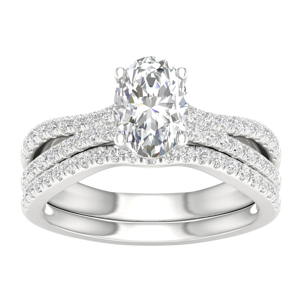 14k White Gold Lab Grown Diamond Bridal Set Brilliance