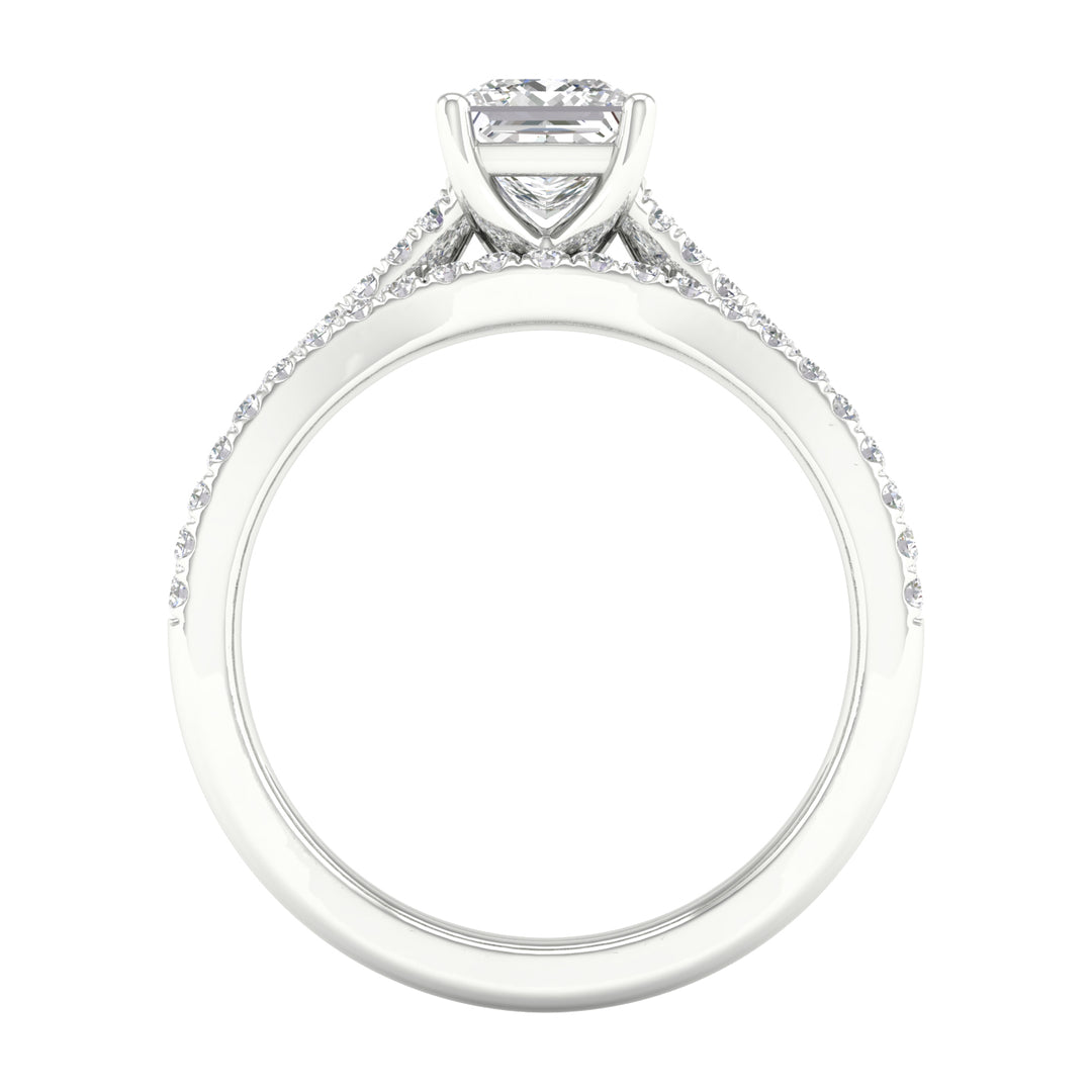 Certified 14K White Gold 1.40CT Lab Diamond Bridal Set