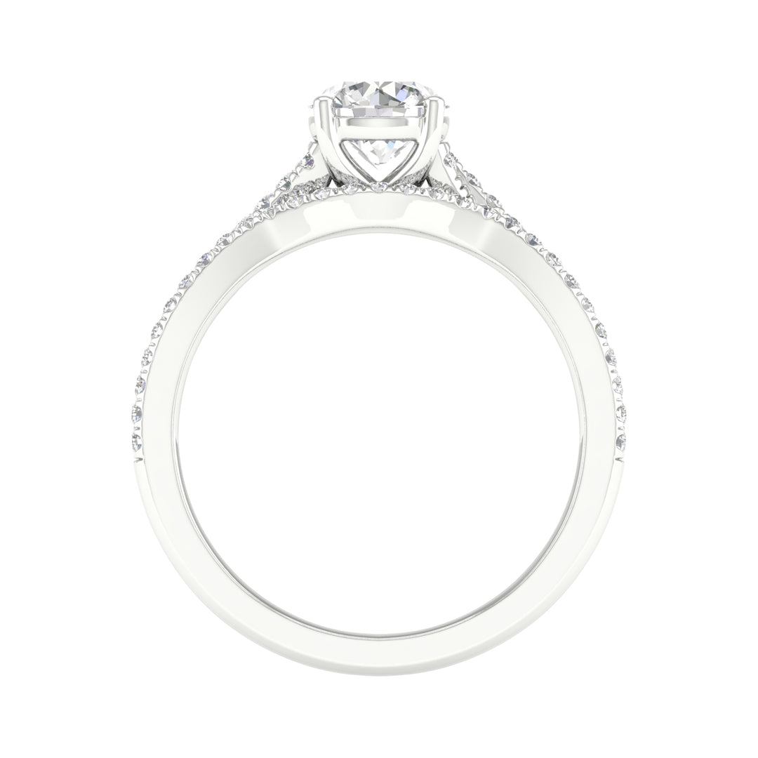 14k White Gold 1.40CT Lab Diamond Bridal Ring Set