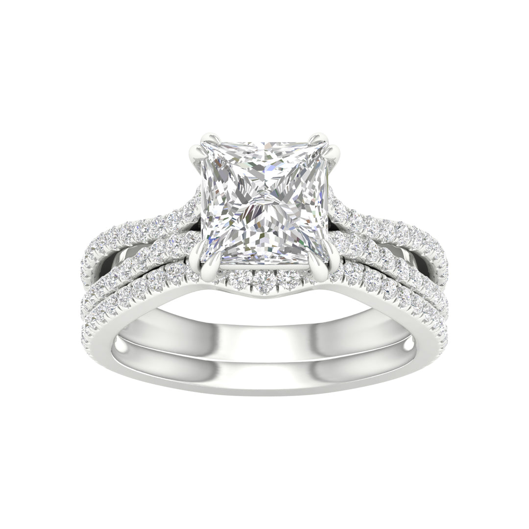14k White Gold 2.50CT Lab Grown Diamond Bridal Ring Set