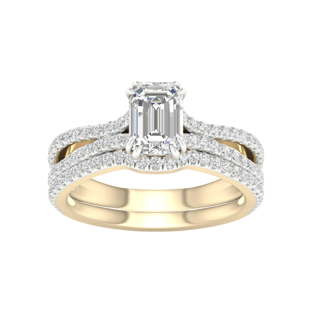 Brilliant 14k White Gold Lab Diamond Bridal Ring Set