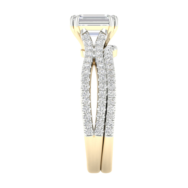 Brilliant 14k White Gold Lab Diamond Bridal Ring Set