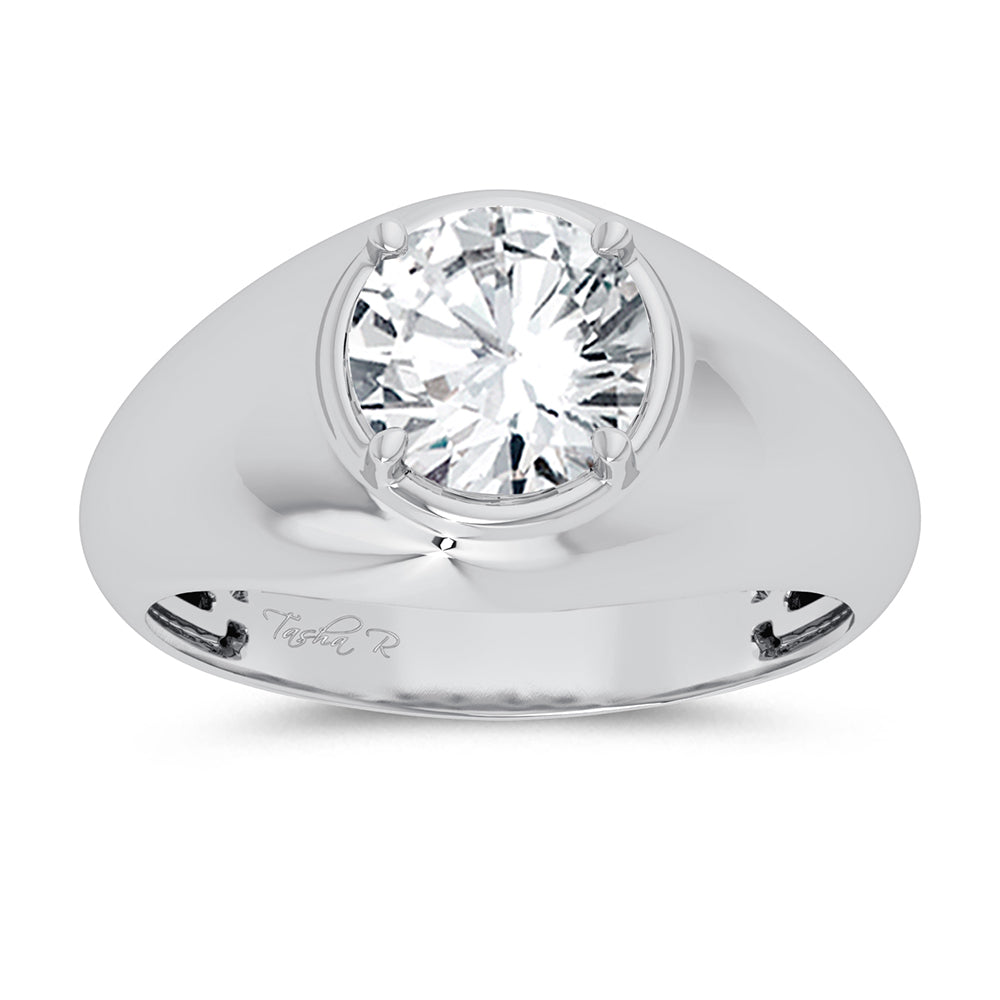 Certified 2CT Lab Diamond Mens Luxury White Gold Band