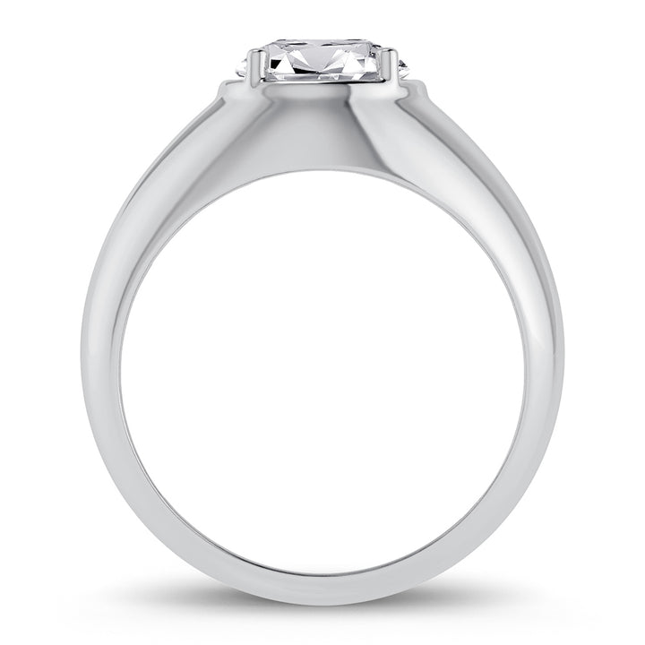 Certified 2CT Lab Diamond Mens Luxury White Gold Band