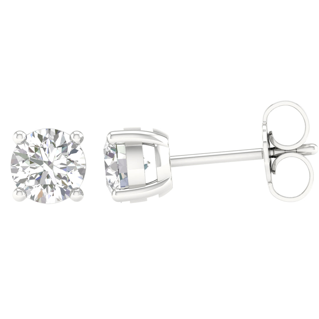 Certified 1CT Lab Diamond Earrings in White Gold
