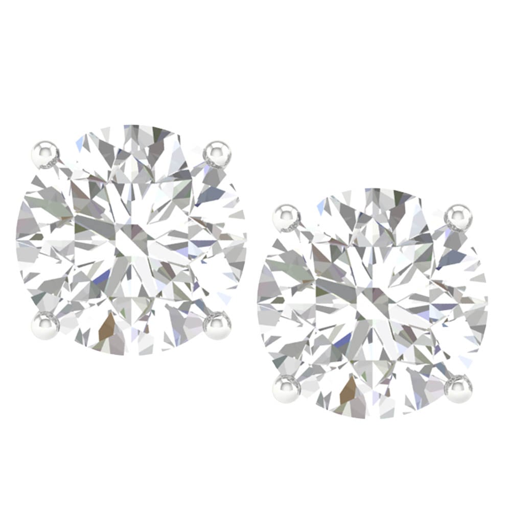 Brilliant 14K White Gold 1CT Lab Diamond Stud Earrings