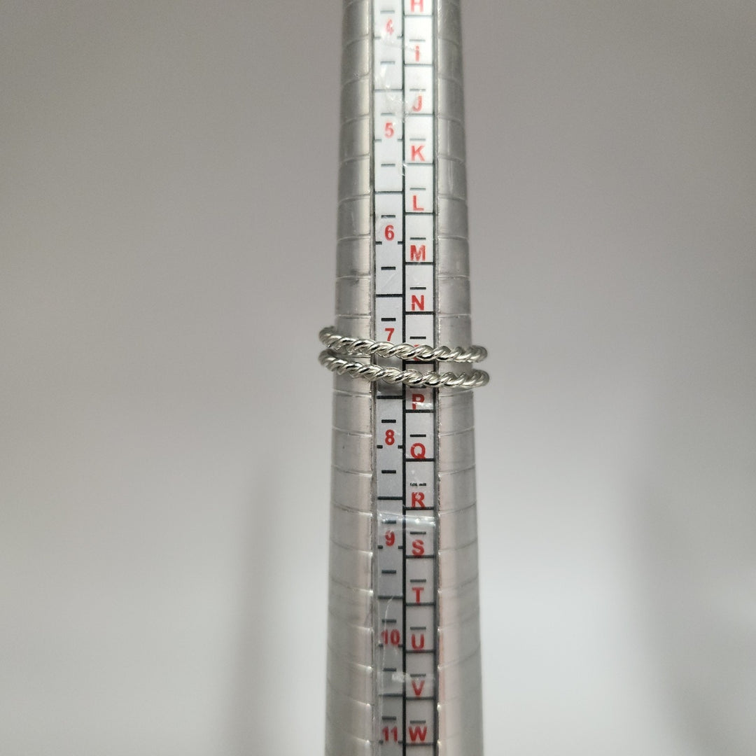 Elegant Silver Double Onyx Clover Adjustable Ring