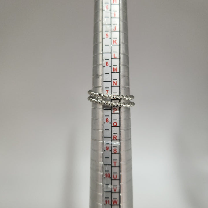 Elegant Silver Double Onyx Clover Adjustable Ring