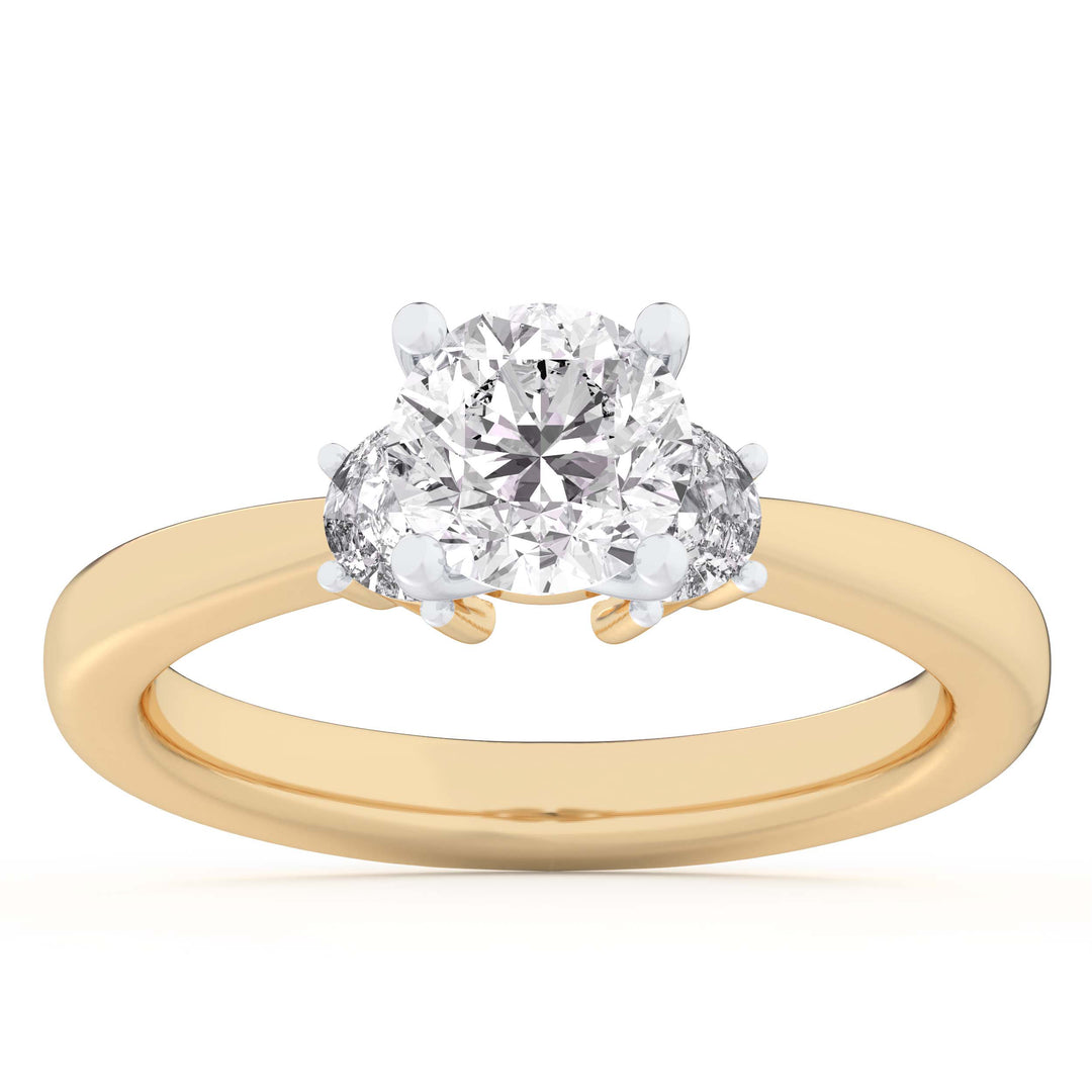 Brilliant 14K Yellow Gold 1.22CT Lab Diamond Engagement Ring