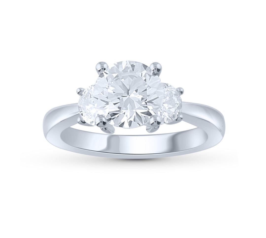 Brilliant 14K White Gold 3.50CT Lab Grown Diamond Engagement Ring