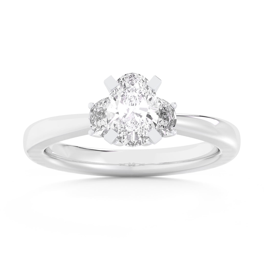 14k White Gold 3.51CT Lab Grown Diamond Engagement Ring