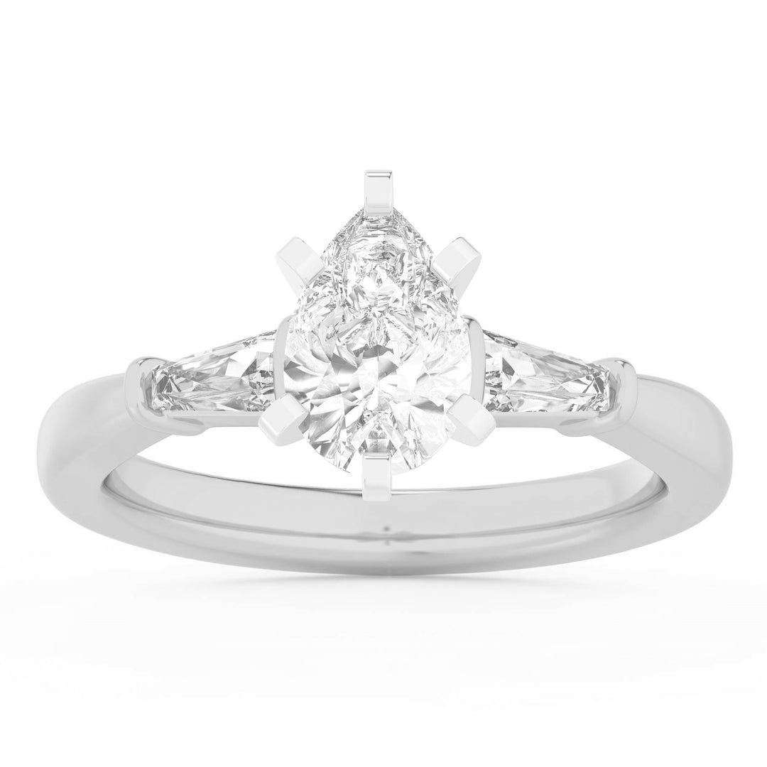 Brilliant 14K White Gold 3.50CT Lab Diamond Engagement Ring