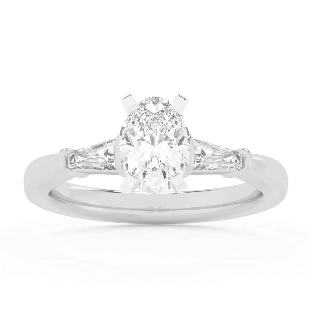 Brilliant 14k White Gold 2.61CT Lab Diamond Engagement Ring