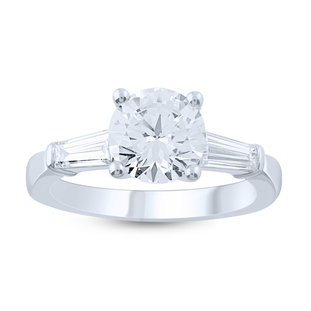 Brilliant 14K White Gold 2.50CT Lab Grown Diamond Engagement Ring