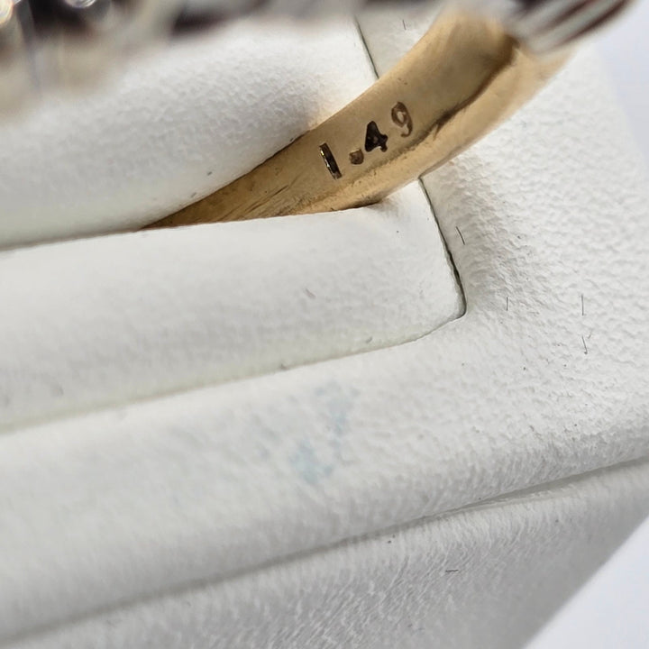 14K Two-Tone Gold 1.49 CTW Natural Diamond Three-Stone Ring 5.9g