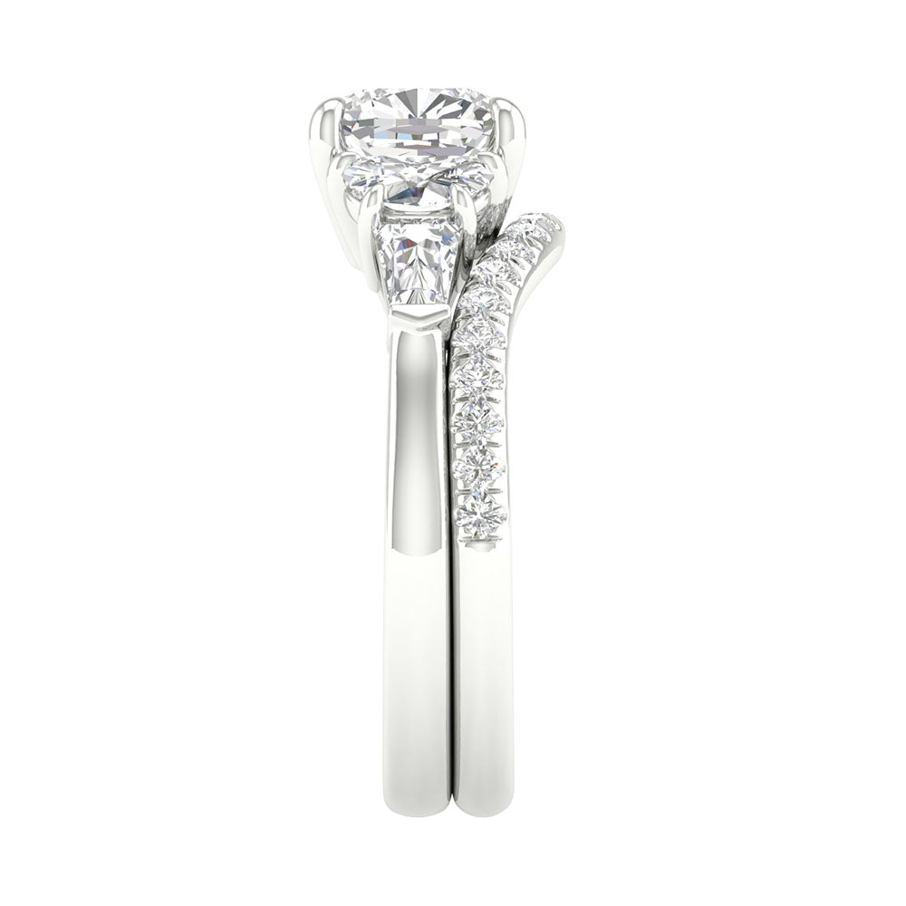 Brilliant 14K White Gold 2.93CT Lab Grown Diamond Engagement Ring