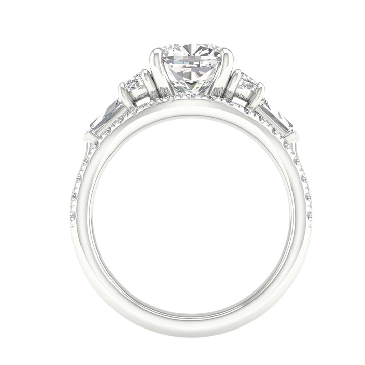 Brilliant 14K White Gold 2.93CT Lab Grown Diamond Engagement Ring