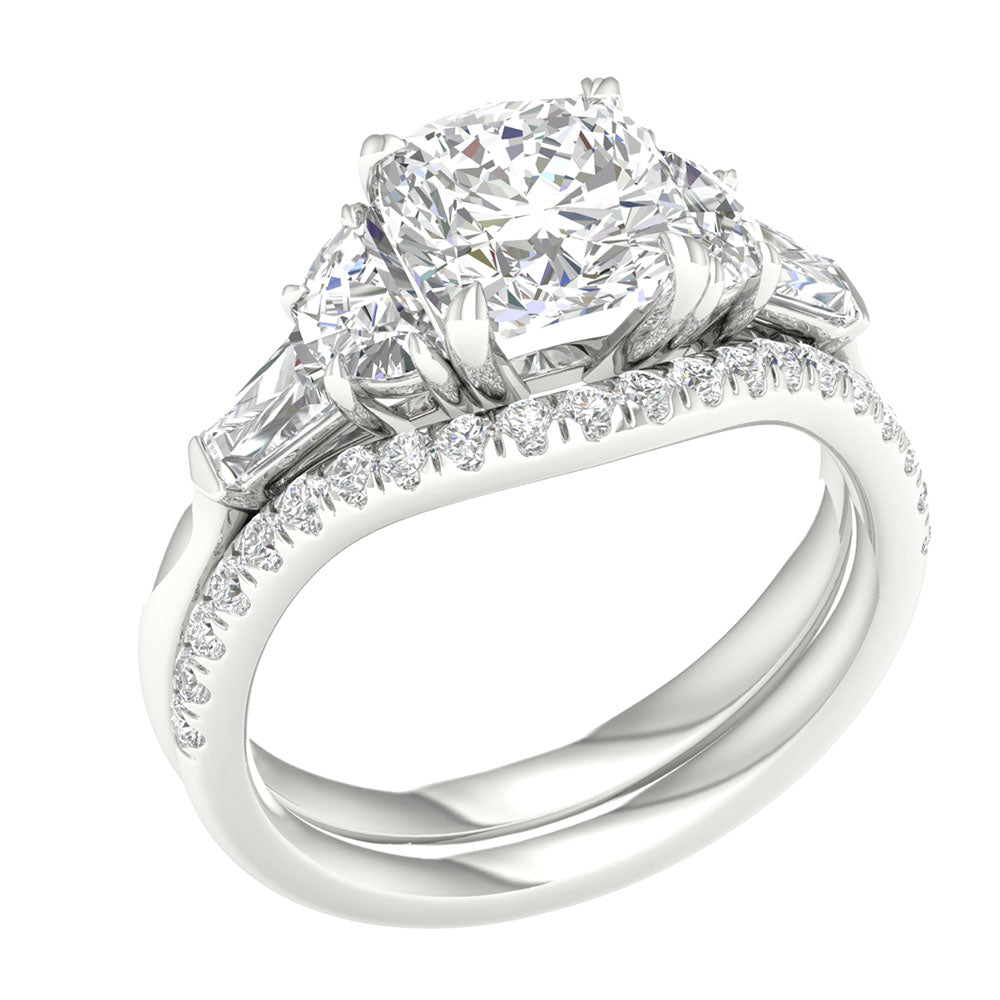Brilliant 14K White Gold 2.93CT Lab Grown Diamond Engagement Ring