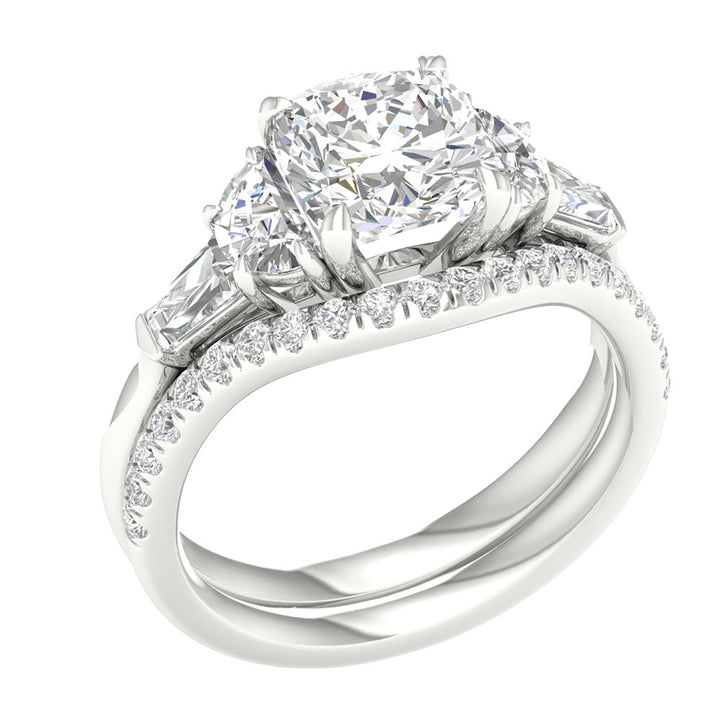 Brilliant 14K White Gold 2.93CT Lab Grown Diamond Engagement Ring