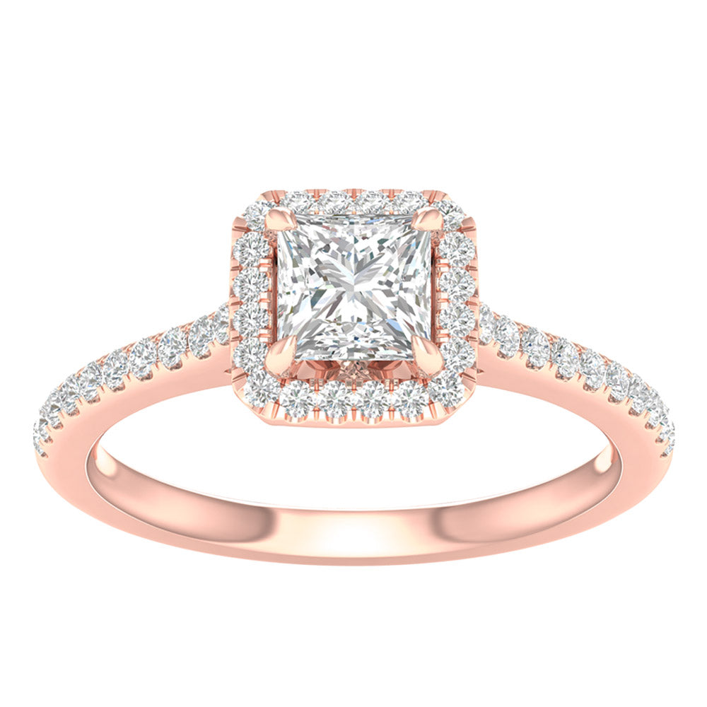 Brilliant 14K White Gold 1.25CT Lab Grown Diamond Engagement Ring