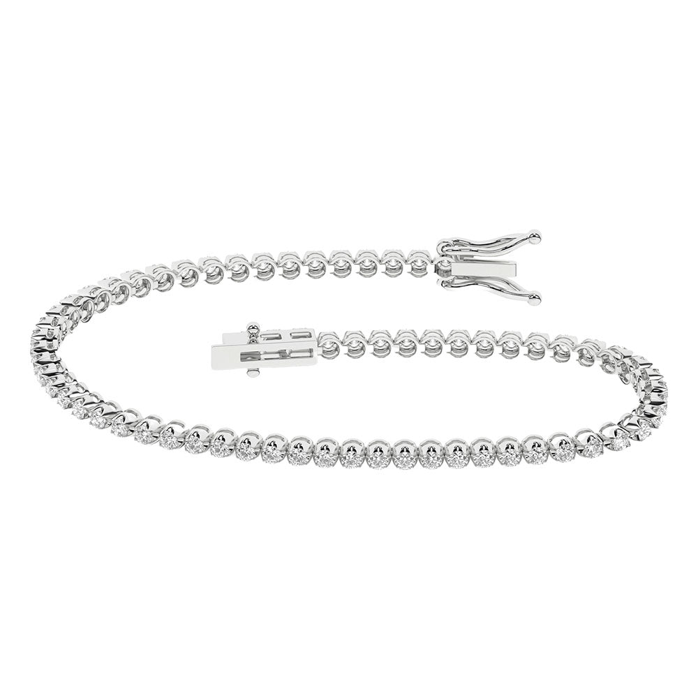 Brilliant 14K White Gold Lab Diamond Bracelet - IGI Certified