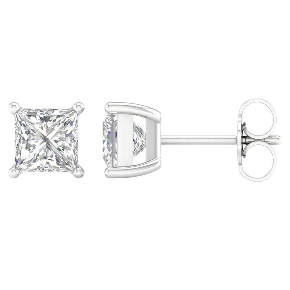 14K White Gold 3ct Lab Diamond Studs - Certified Brilliance