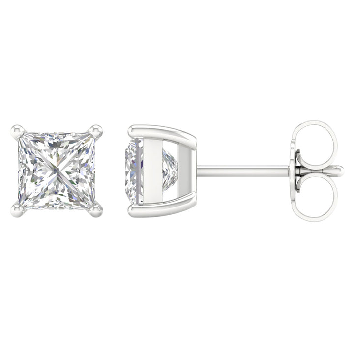 14K White Gold 3ct Lab Diamond Studs - Certified Brilliance