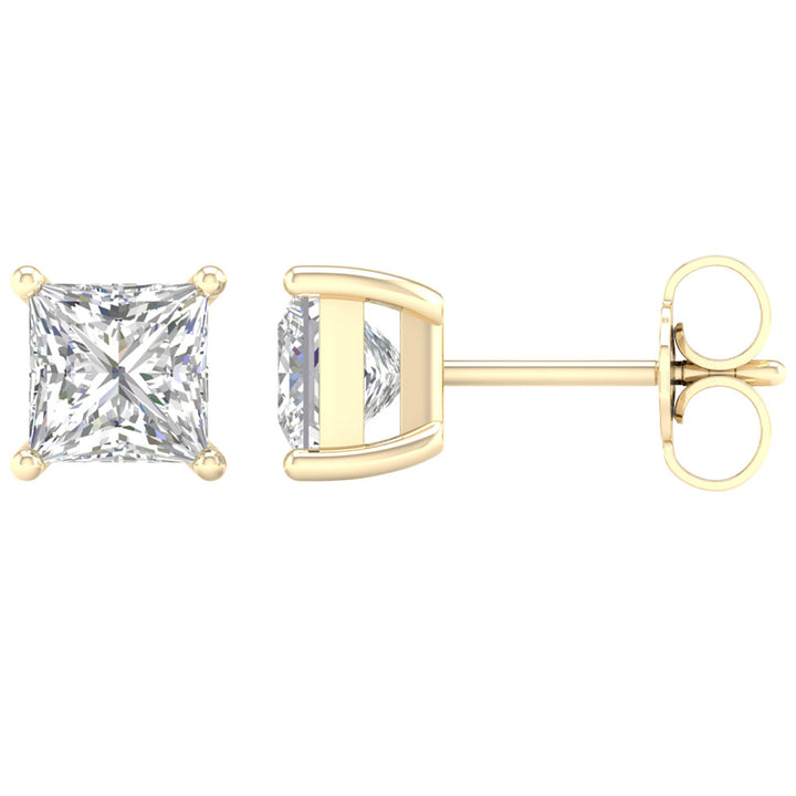 14K Yellow Gold 3ct Lab Grown Diamond Stud Earrings