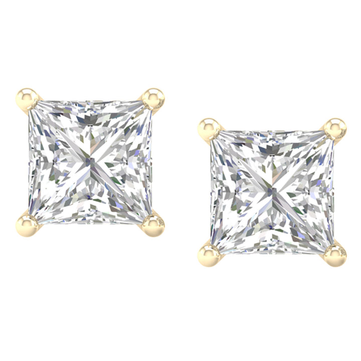 14K Yellow Gold 3ct Lab Grown Diamond Stud Earrings