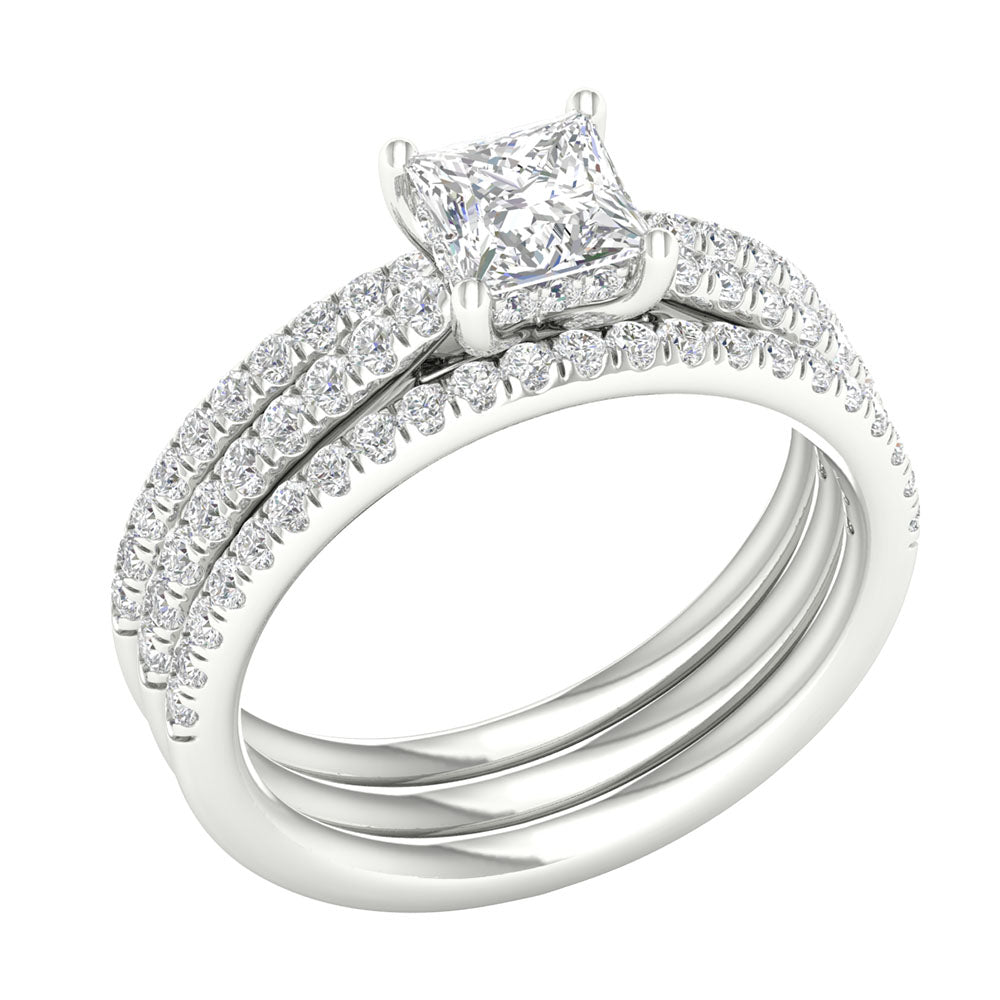 14k White Gold 1.76ct Lab Grown Diamond Bridal Set