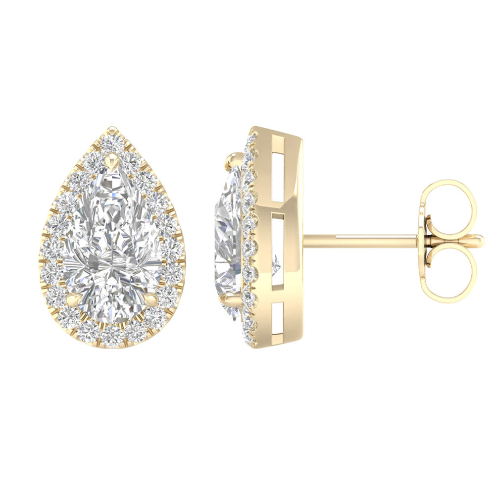 Brilliant 14K White Gold Lab Diamond Stud Earrings 2.25CT