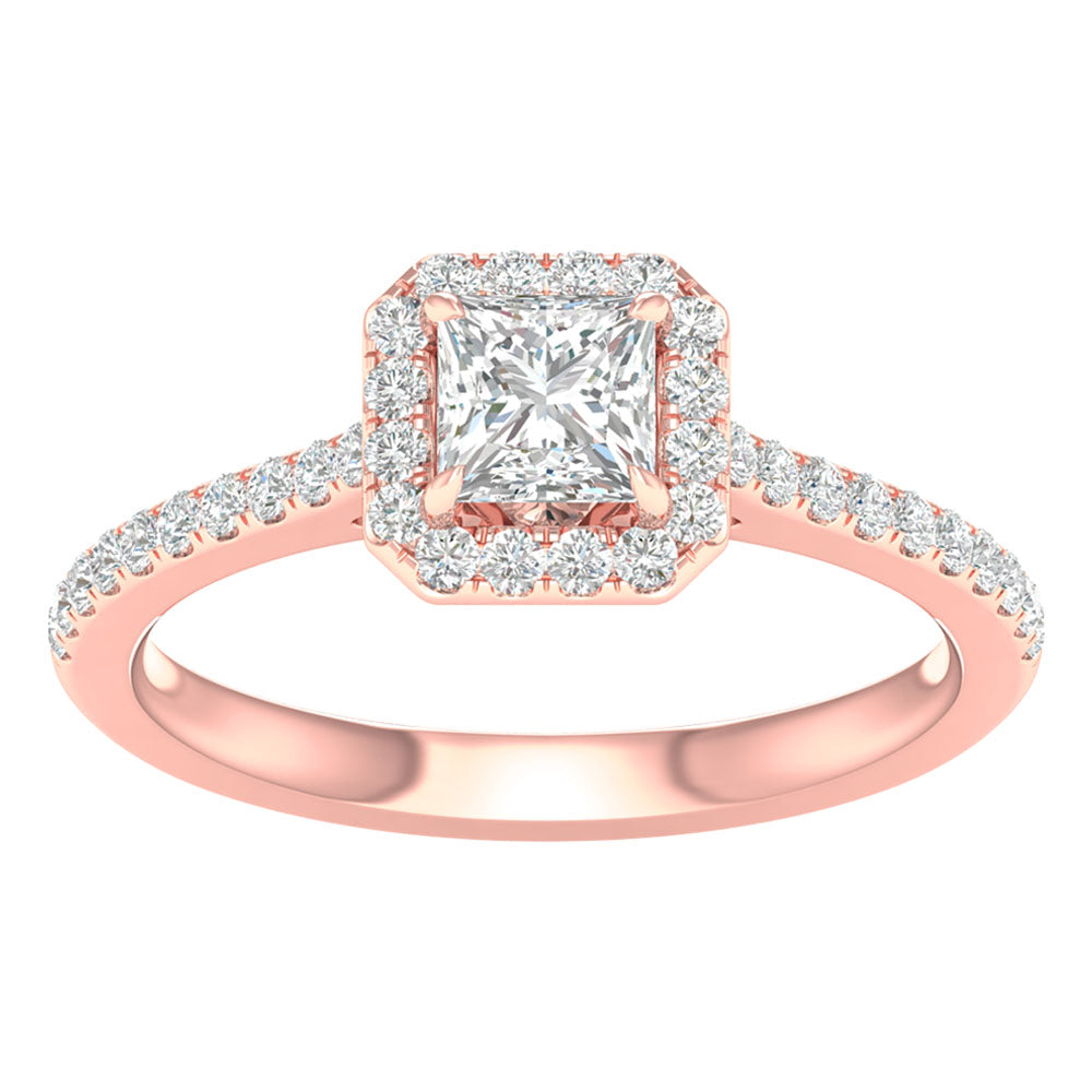Brilliant 14k White Gold 1CT Lab Diamond Engagement Ring