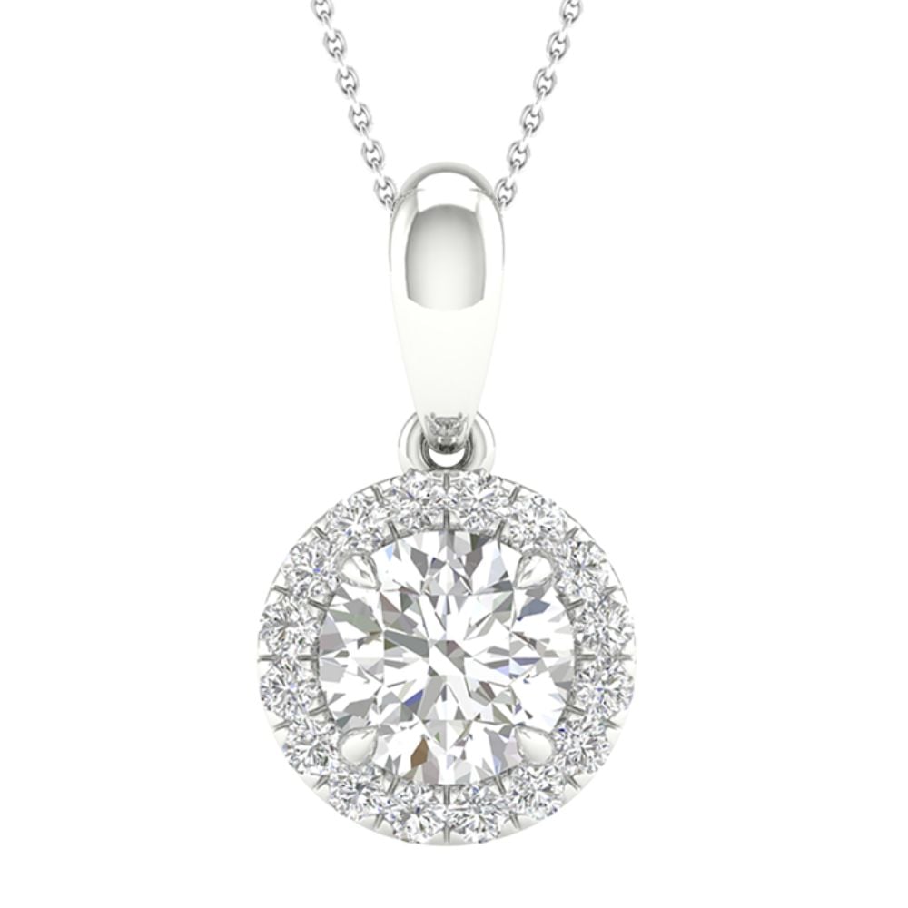 Refined 14K White Gold Lab Diamond Pendant - Certified Sparkle