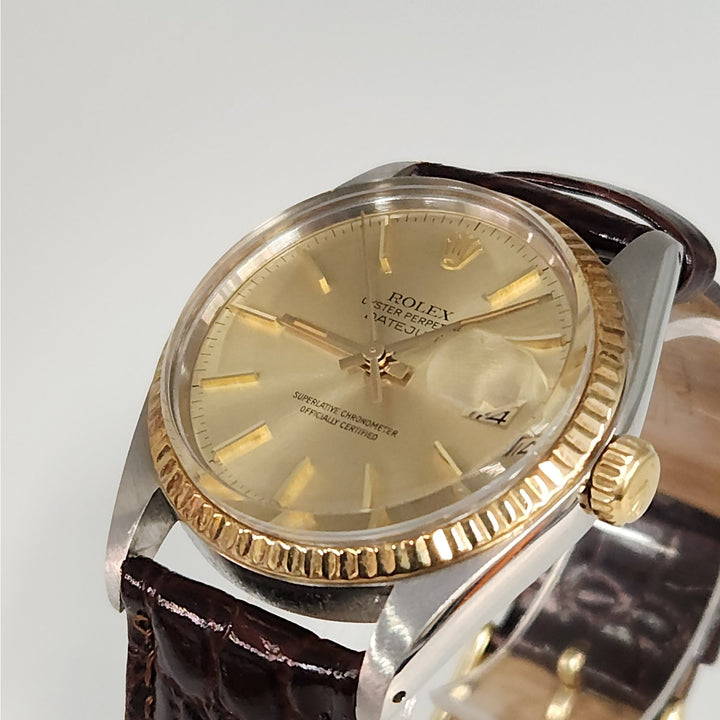 Rolex Datejust Ref.16013 Two-Tone 18 k Yellow Gold & SS Champagne Dial Automatic