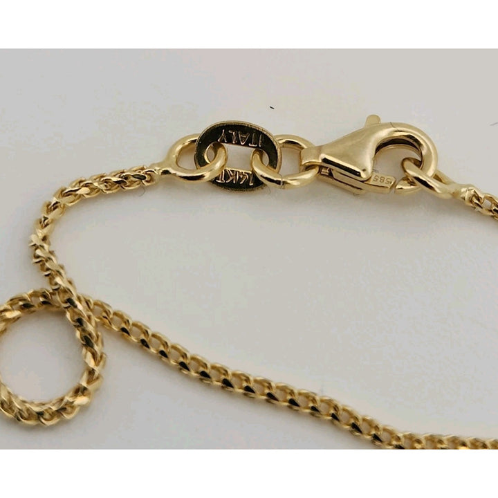 14k Yellow Gold Box Chain Necklace 16"
