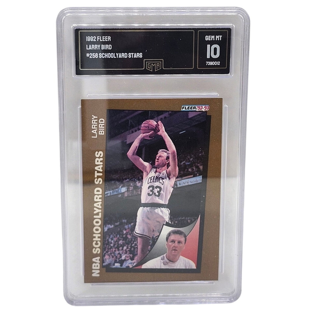 1992 Fleer Larry Bird NBA Schoolyard Stars #256 Boston Celtics GMA 10 GEM MT