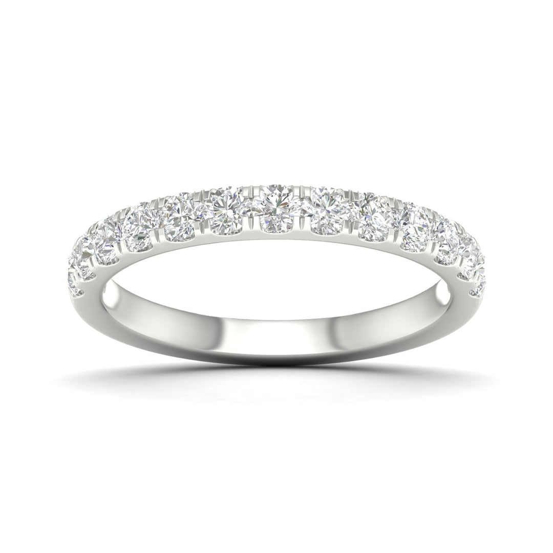 Brilliant 14K White Gold Lab Diamond Womens Wedding Band