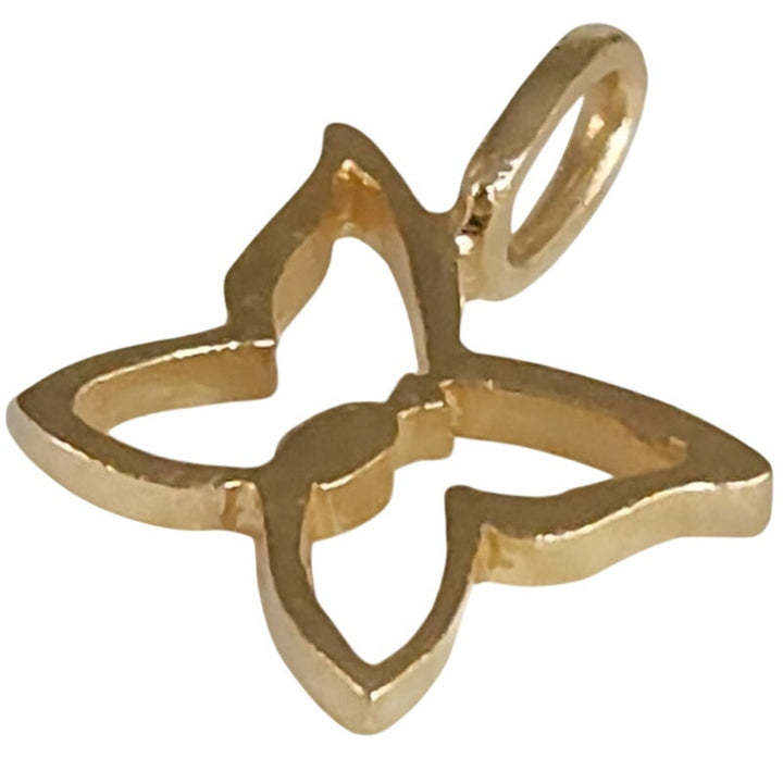 14k Yellow Gold Open Butterfly Pendant Charm