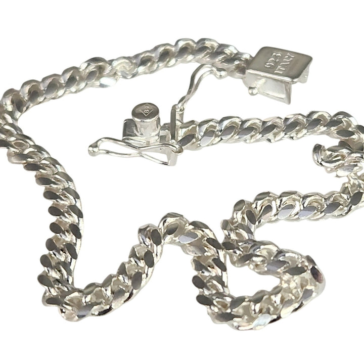 925 Italy sterling silver Cuban Chain Bracelet 7.5"