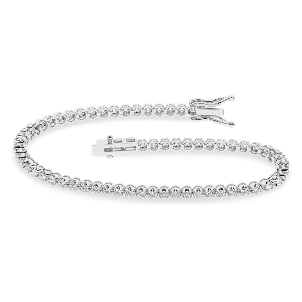 Brilliant 14K White Gold Lab Diamond Bracelet - EGL Certified