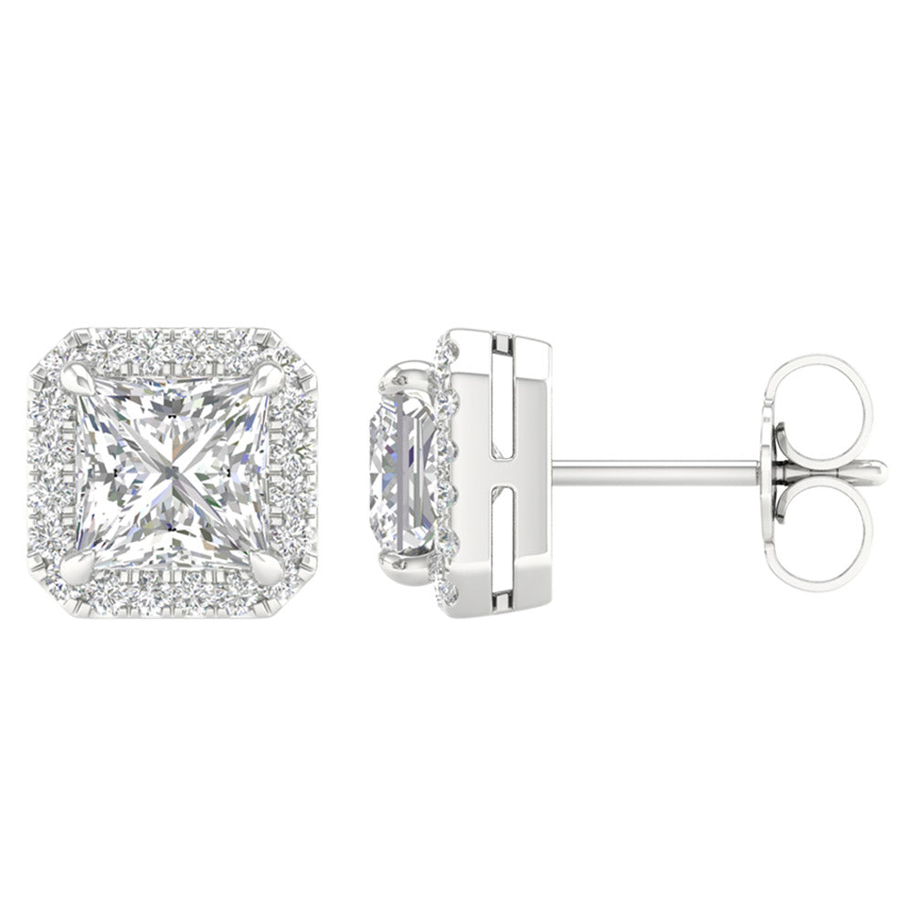 14k White Gold 2.25ct Lab Diamond Stud Earrings - IGI Certified
