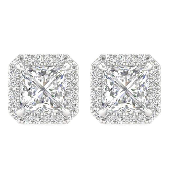 14k White Gold 2.25ct Lab Diamond Stud Earrings - IGI Certified