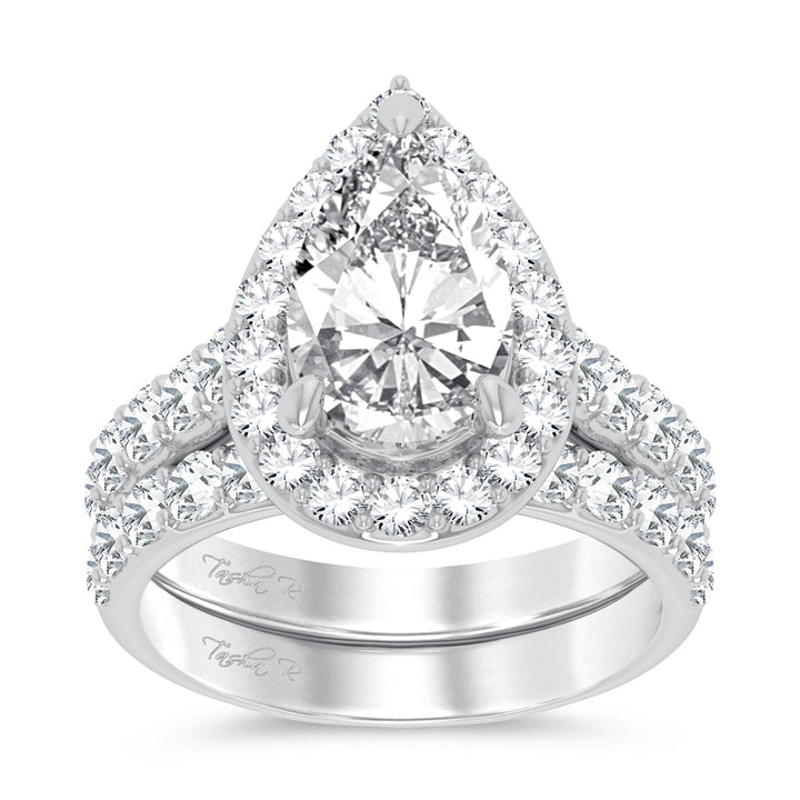 14k White Gold 5CT Certified Lab Diamond Bridal Ring Set