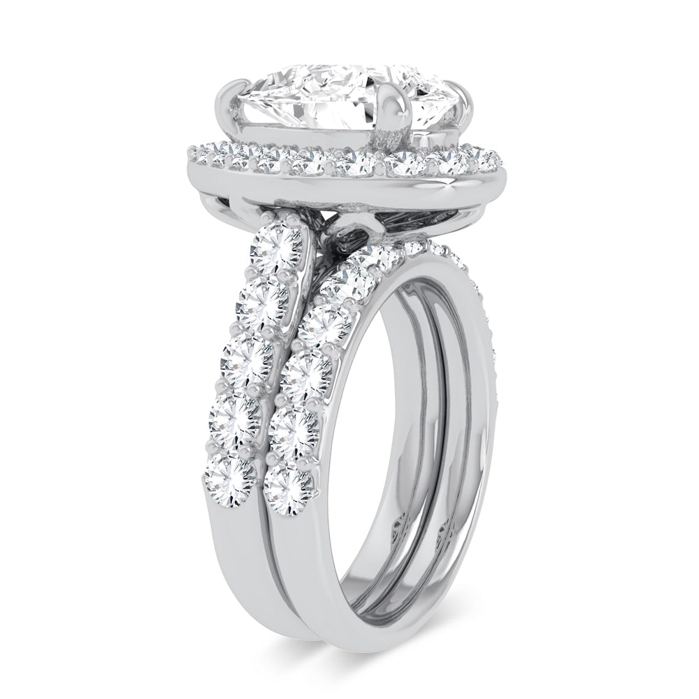 14k White Gold 5CT Certified Lab Diamond Bridal Ring Set