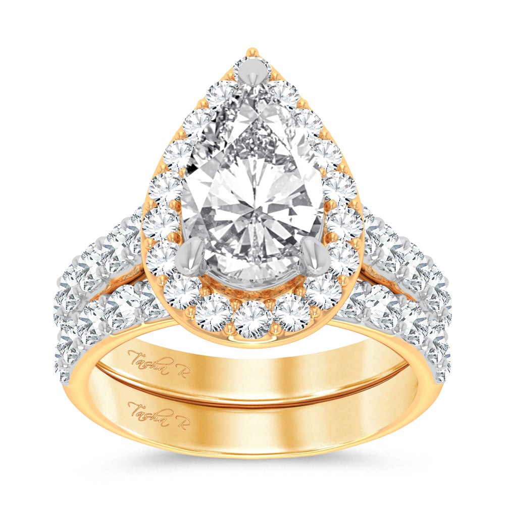 14K 5.00CT Certified Lab Grown Diamond Bridal Ring with 3.00ct Center Diamond ( IGI Certified)