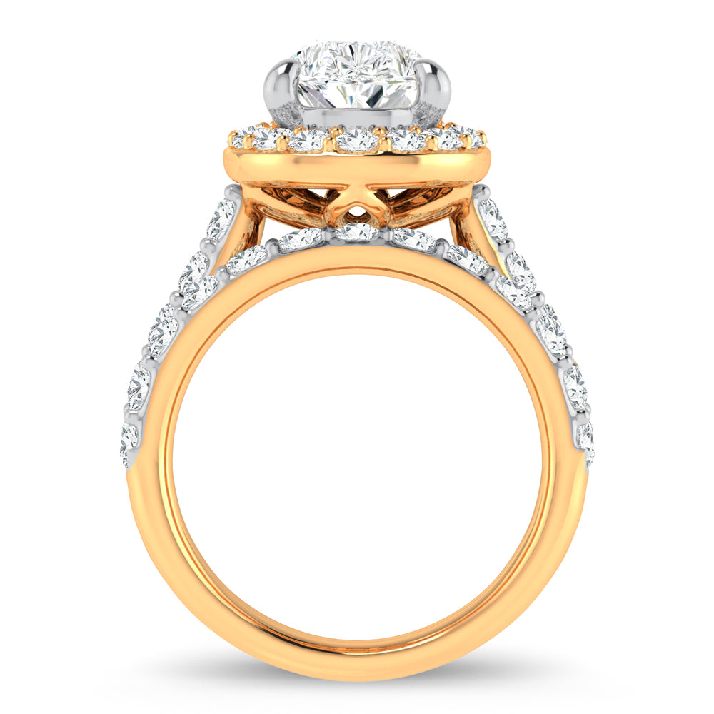 14K Yellow Gold 5CT Lab Diamond Bridal Ring Set
