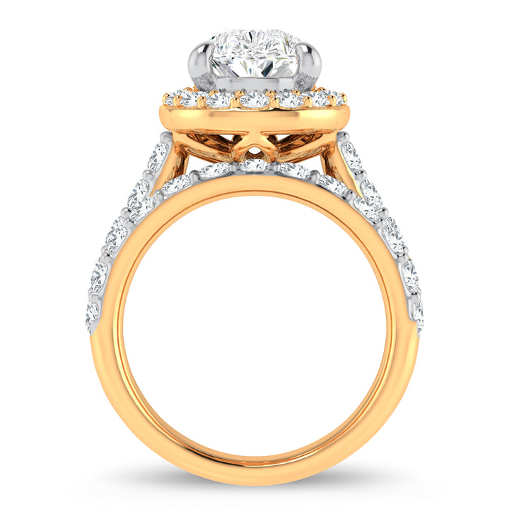 14K Yellow Gold 5CT Lab Diamond Bridal Ring Set