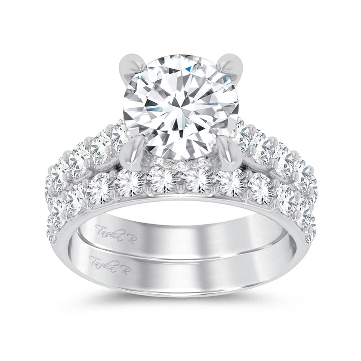 14k White Gold 5CT Certified Lab Diamond Bridal Ring Set